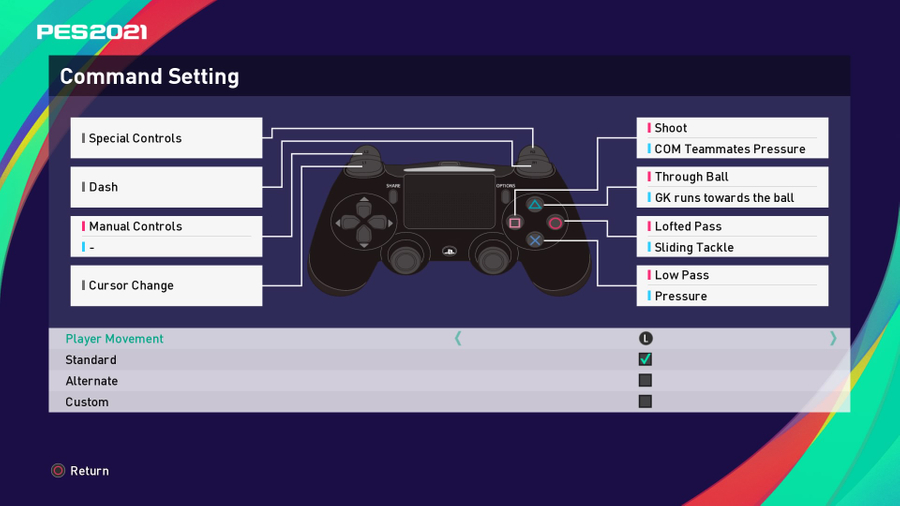 PES Default Controller Setting